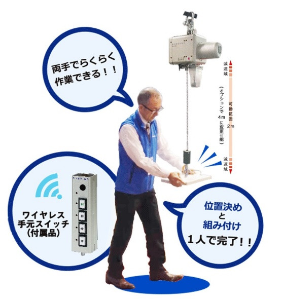 ボタン操作なしでストレスフリー！電動バランサで重労働から解放 