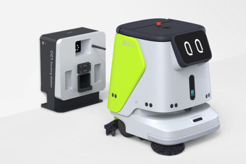 業務用清掃ロボットとワークステーション